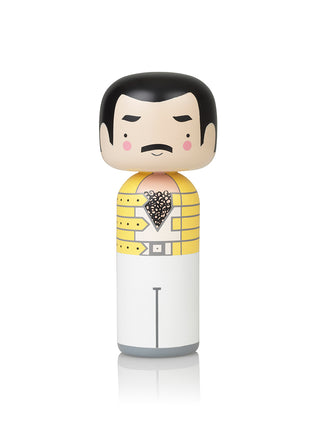 A Japanese Kokeshi doll in the form of Queen's Freddie Mercury.