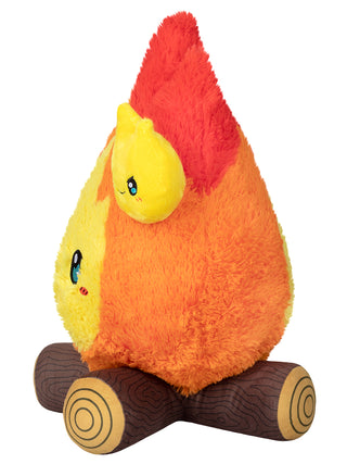 Side view of a plush version of a campfire.