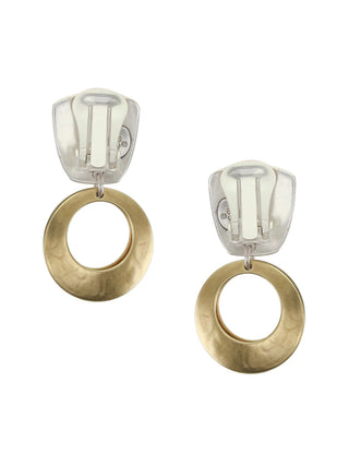 Back of the tapered square earrings, showing the comfortable clip mechanism.