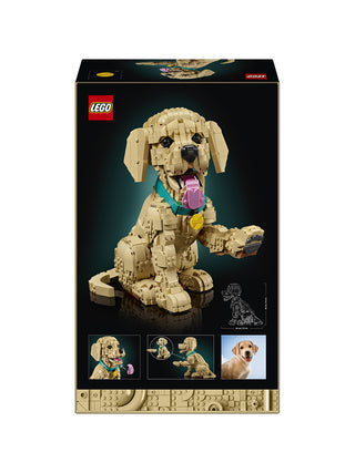 LEGO Golden Retriever Puppy box, showing the functionality of the figure.