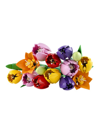 The assembled LEGO tulip bouquet on a white background.