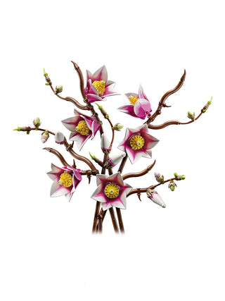 The assembled LEGO Magnolia Branches on a white background.