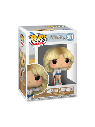The Sabrina Carpenter Funko 501 figure in the Funko Pop! box.