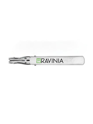A white waiter's corkscrew with the Ravinia logo in black and green.