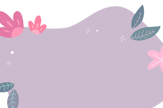 A white and lilac background with leaves and flowers. Valentine's Day Gifts: unique gifts for your loved ones.