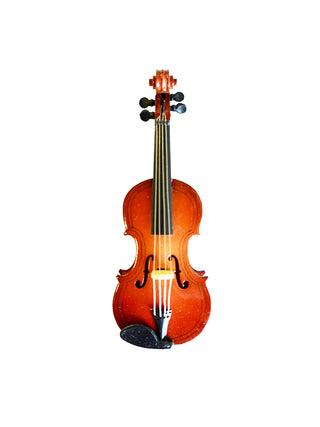 A magnet that looks like a violin with a black chin rest.