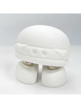 A white buildable magnetic figure on a white background.