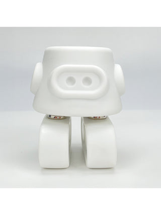 A white buildable magnetic figure on a white background.