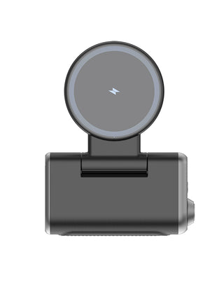 A magnetic camera shutter phone accessory in gray, on a white background.