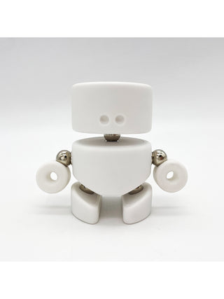A white buildable magnetic figure on a white background.