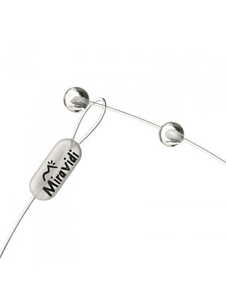 A close-up view of the necklace closure, featuring a loop and clear bead.