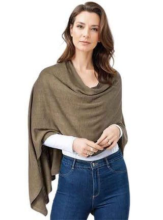 Army Green-Cashmere Feel Poncho