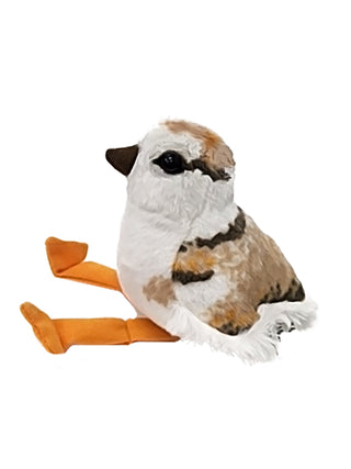 A plush version of a piping plover chick.