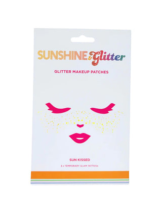 Gold glitter face makeup patches.