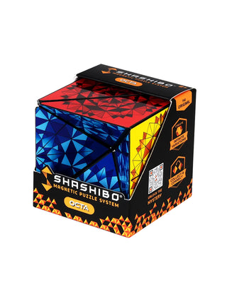 A Shashibo OCTA puzzle cube in its packaging.