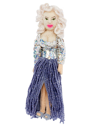 A holiday ornament rendition of Dolly Parton.