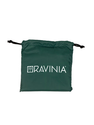 A green pouch with the word Ravinia on it in white.